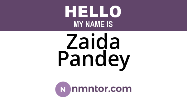 Zaida Pandey