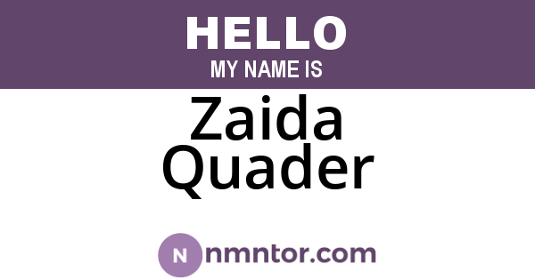 Zaida Quader