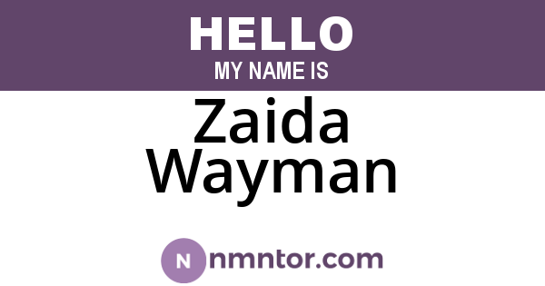 Zaida Wayman
