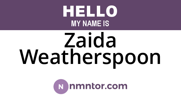 Zaida Weatherspoon