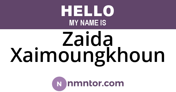Zaida Xaimoungkhoun