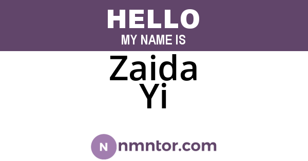 Zaida Yi