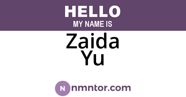 Zaida Yu