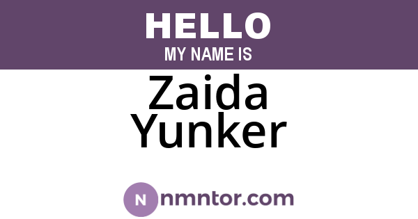 Zaida Yunker