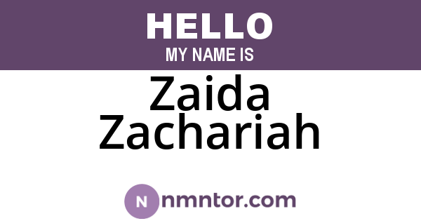 Zaida Zachariah