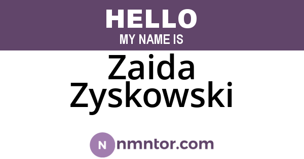 Zaida Zyskowski