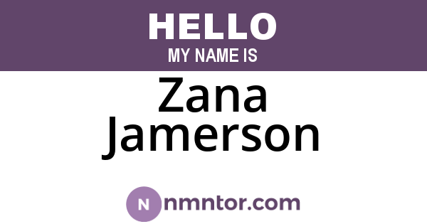 Zana Jamerson