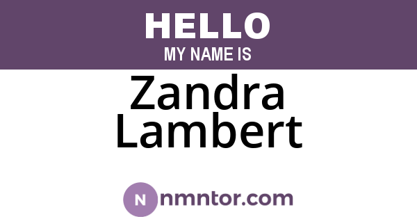 Zandra Lambert