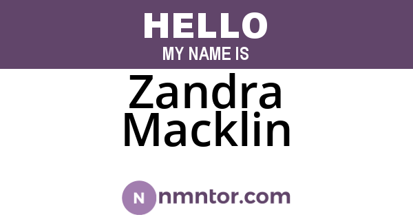 Zandra Macklin