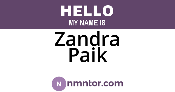 Zandra Paik