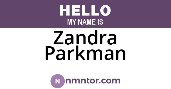 Zandra Parkman
