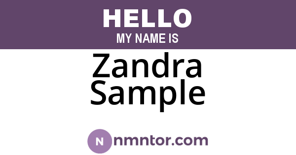 Zandra Sample