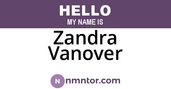 Zandra Vanover