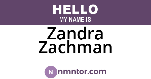 Zandra Zachman
