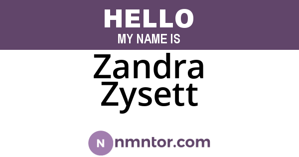 Zandra Zysett