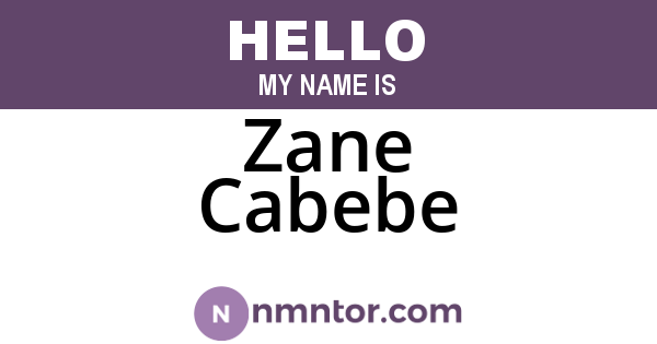 Zane Cabebe