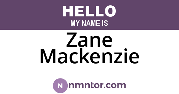 Zane Mackenzie