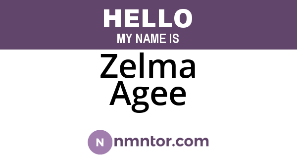 Zelma Agee