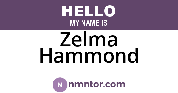 Zelma Hammond