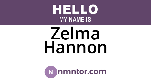 Zelma Hannon