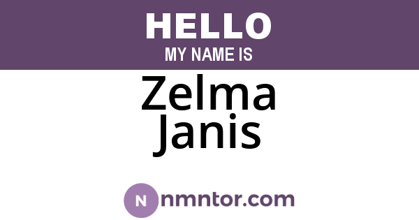 Zelma Janis