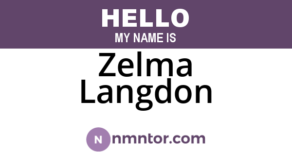 Zelma Langdon