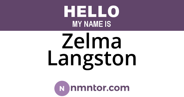 Zelma Langston