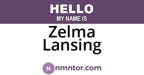 Zelma Lansing