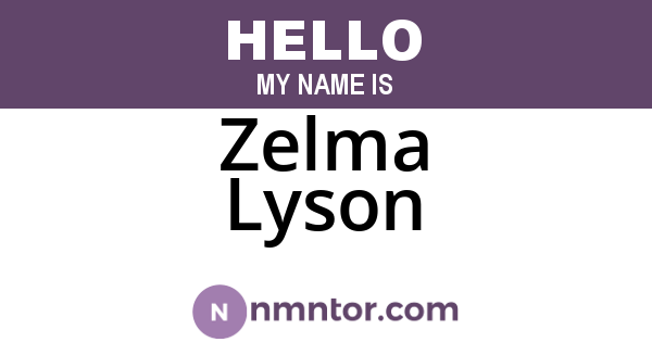 Zelma Lyson