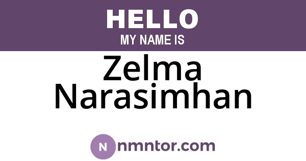 Zelma Narasimhan