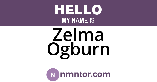 Zelma Ogburn