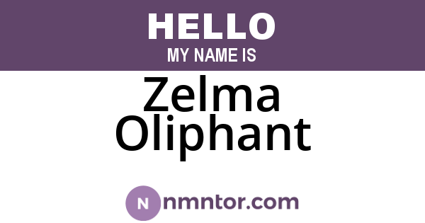 Zelma Oliphant