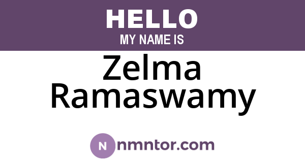 Zelma Ramaswamy