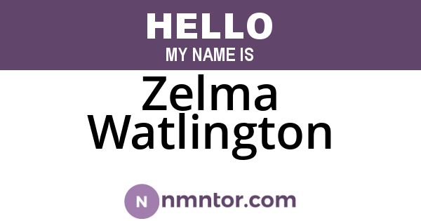 Zelma Watlington