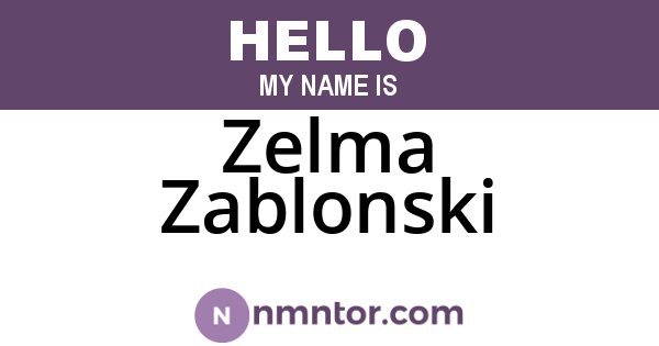 Zelma Zablonski