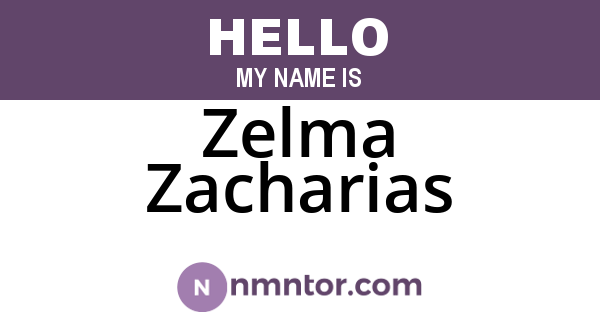 Zelma Zacharias