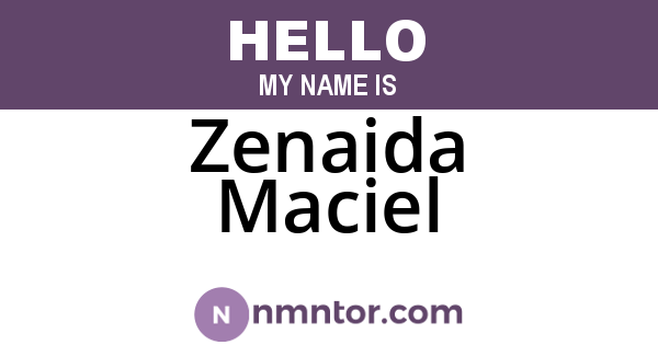 Zenaida Maciel