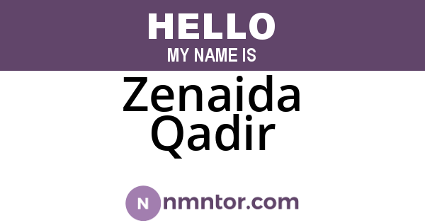 Zenaida Qadir