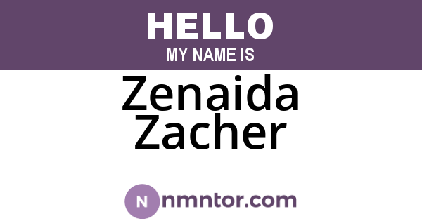 Zenaida Zacher