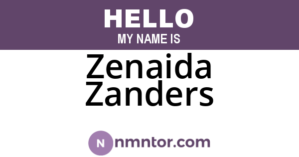 Zenaida Zanders