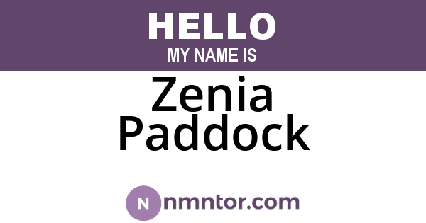 Zenia Paddock