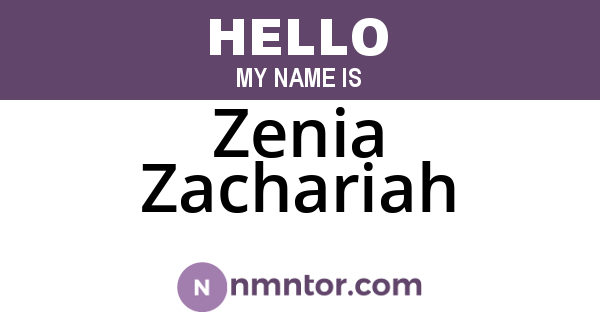Zenia Zachariah