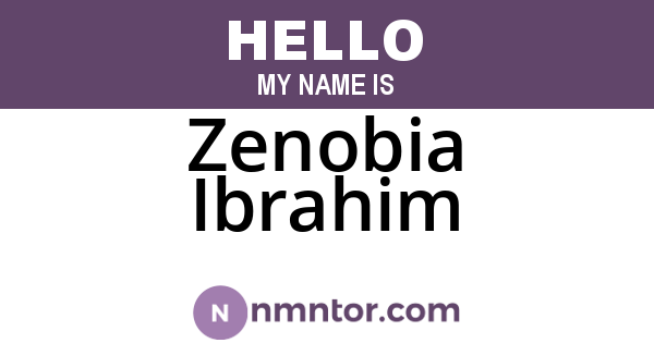 Zenobia Ibrahim