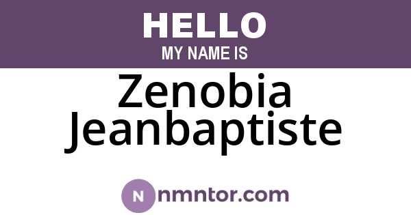 Zenobia Jeanbaptiste