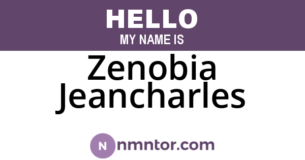 Zenobia Jeancharles