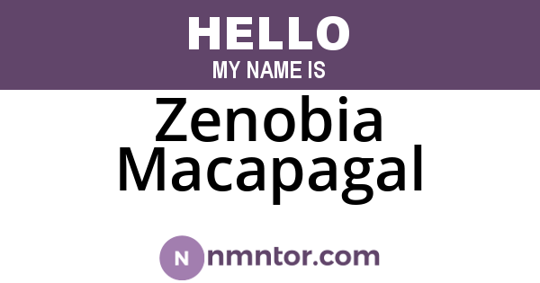 Zenobia Macapagal
