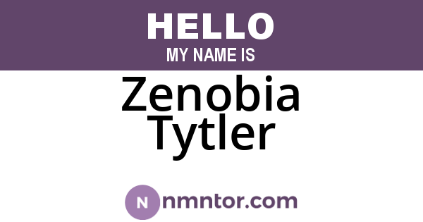 Zenobia Tytler
