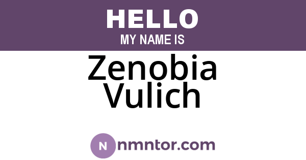 Zenobia Vulich