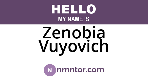 Zenobia Vuyovich