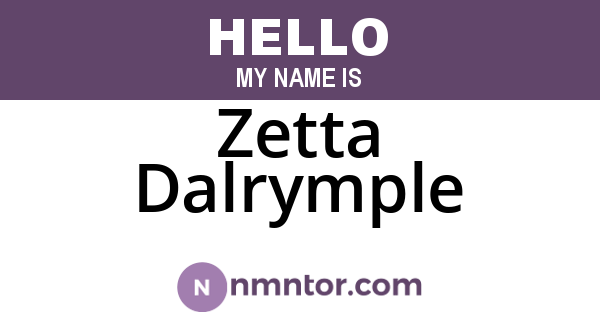Zetta Dalrymple